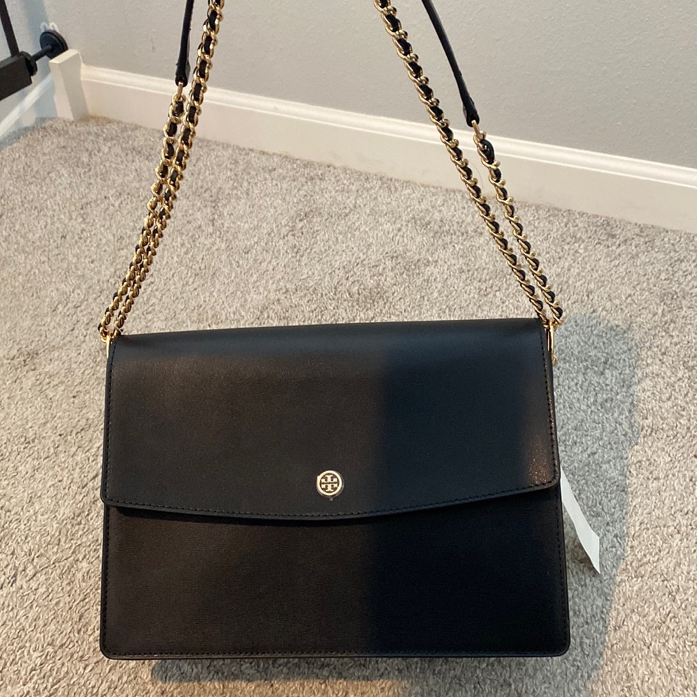 Tory Burch Black Large Convertible Shoulder Bag-